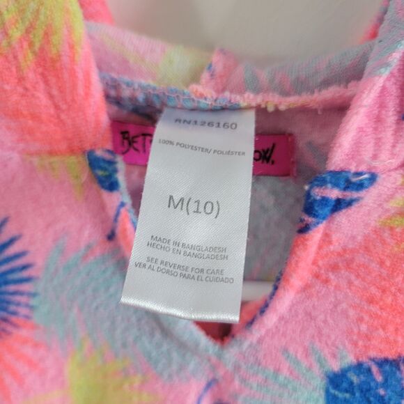 Betsey Johnson Girls Size Medium Swim Cover Terry Cloth Tropical Beach Vacation - Picture 4 of 6